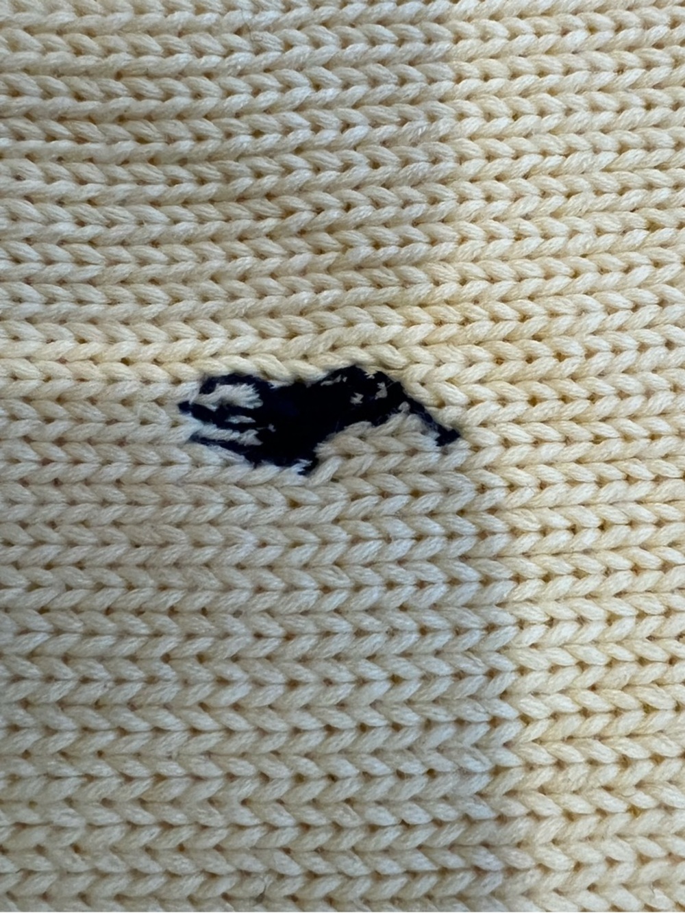 Polo by Ralph Lauren Pale Yellow Crewneck Sweater with Navy Pony - Picture 4 of 5